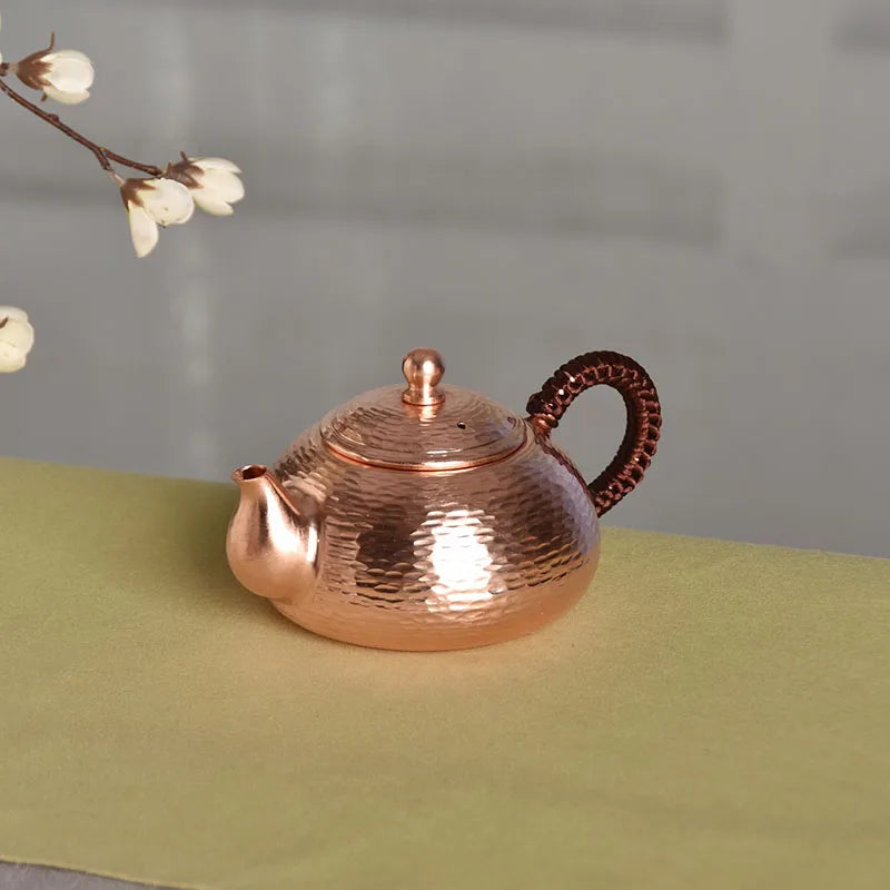 Japanese Vintage Teapot Pure Copper Coffee Pots, Handmade Kettles, Metal Tea Set, Luxury Teaware, Home Office Supplies, Gift