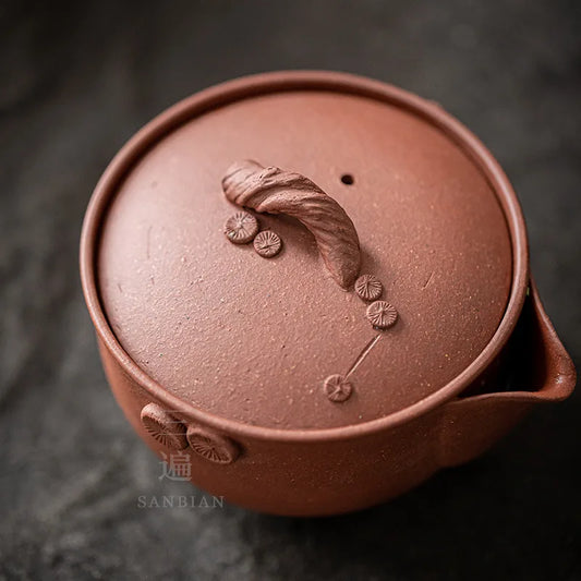 Japanese Yixing Raw Ore Purple Sand Teapot Japanese Aquarius Hand-Held Teapot Tureen Kung Fu Tea Set