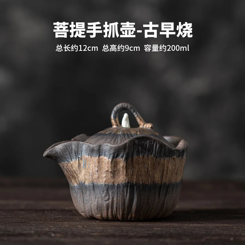 Japanese bodhi hand pot tea infuser Stoneware single pot small tureen kung fu teapot tea set Tea set kitchen dining room bar