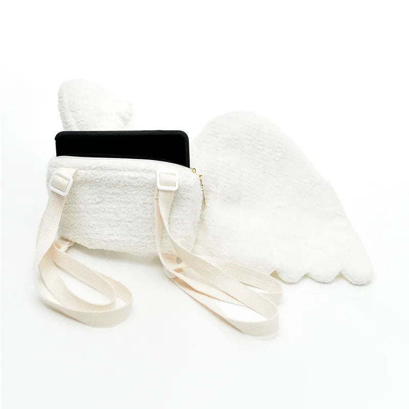 Japanese festival Cute Angel Wings Plush Backpack Kawaii Small Backpack Children's Bag Girl Gift