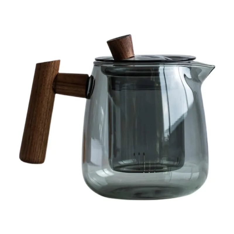 Japanese glass teapot set Thickened heat-resistant glass Built-in filter Household daily necessities 1 pot 4 cups