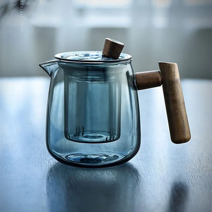 Japanese glass teapot set Thickened heat-resistant glass Built-in filter Household daily necessities 1 pot 4 cups