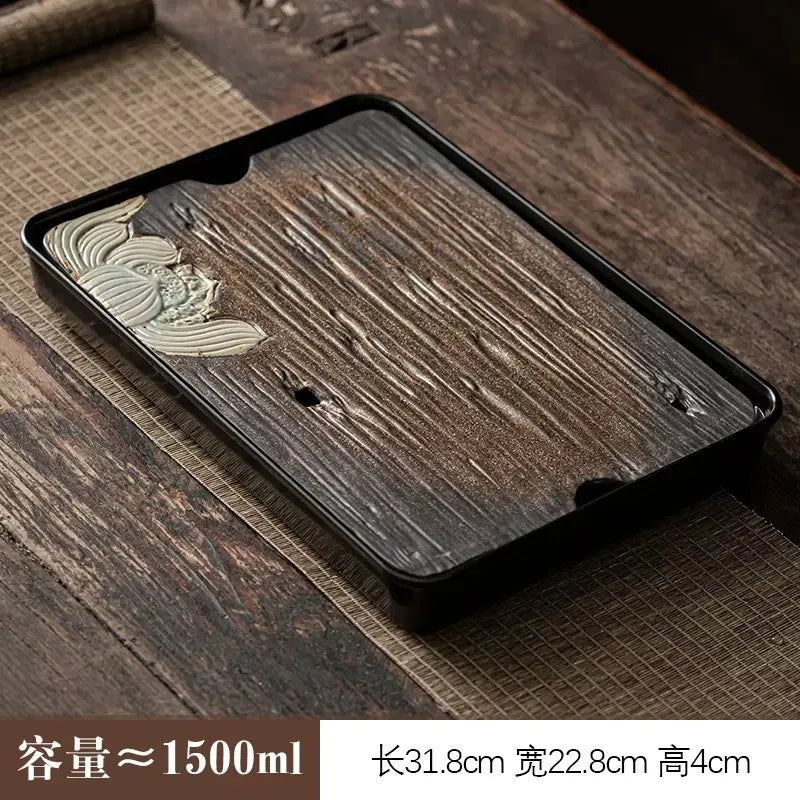 Japanese gold plated water storage tea tray home dry foam table tea set kitchen restaurant bar home garden