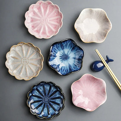 Japanese kiln change dish ceramic snack dish seasoning dish restaurant hot pot sauce dish sushi sauce dish
