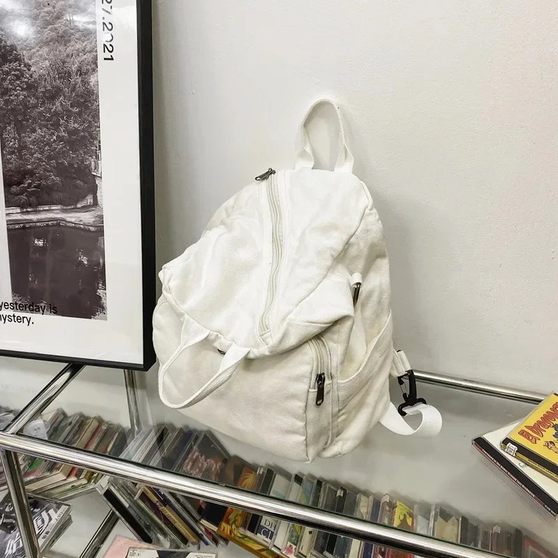 Japanese lazy feng shui wash canvas for men and women large capacity single shoulder messenger bag small backpack