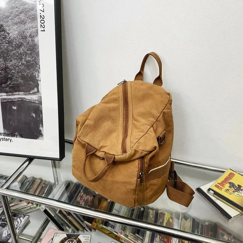 Japanese lazy feng shui wash canvas for men and women large capacity single shoulder messenger bag small backpack