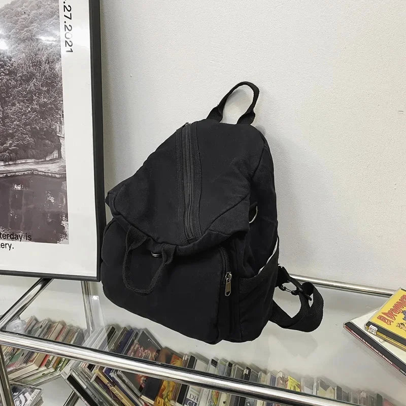 Japanese lazy feng shui wash canvas for men and women large capacity single shoulder messenger bag small backpack