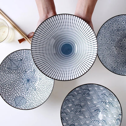 Japanese-style Ceramic Tableware Big Soup Bowl Household Large Ramen Bowl Bucket Hat Trumpet Bowl Instant Noodle Bowl Net Red