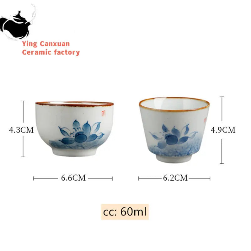 Japanese-style Handmade Ceramic Teacup Boutiques Master Tea Cup Household Tea Set Accessories Antique Porcelain Tea Bowl