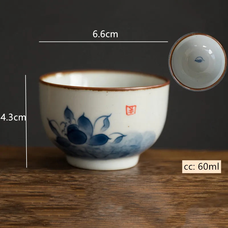 Japanese-style Handmade Ceramic Teacup Boutiques Master Tea Cup Household Tea Set Accessories Antique Porcelain Tea Bowl