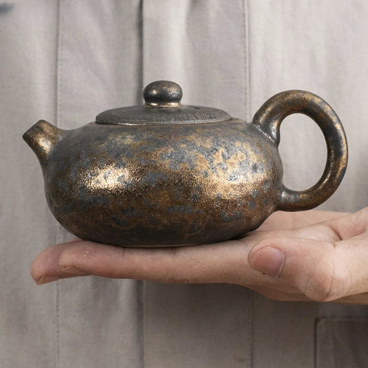 Japanese style Stoneware Kiln change Tea pot Chinese Vintage tea set ceramics porcelain teapot Oolong tea Handmade kettle
