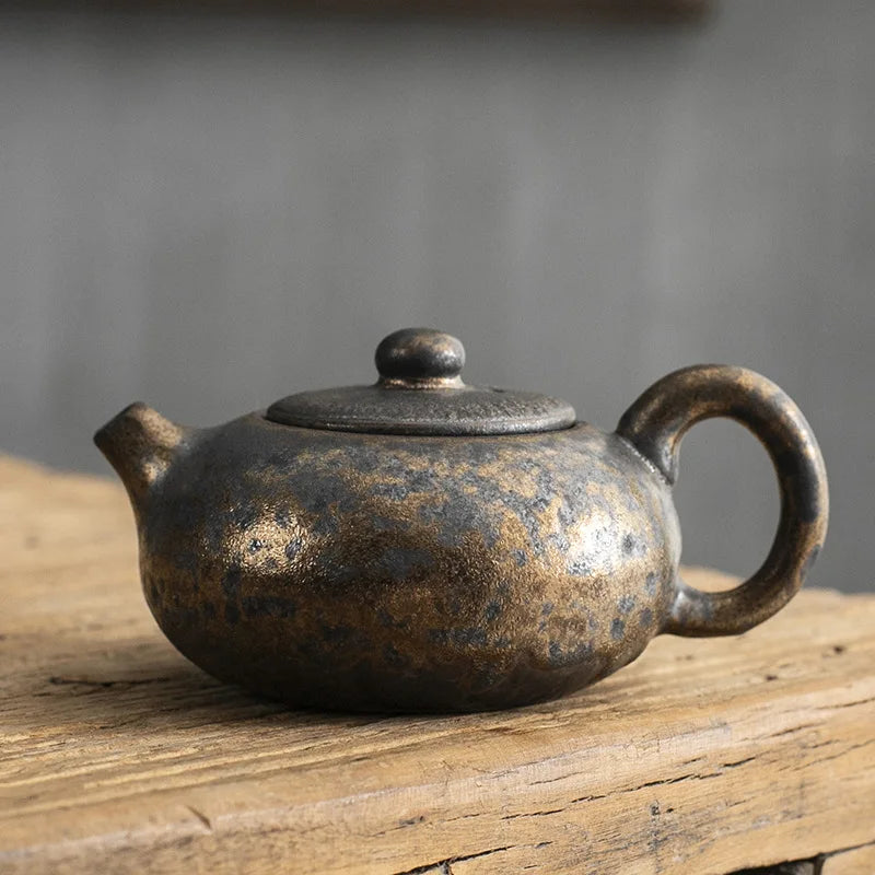 Japanese style Stoneware Kiln change Tea pot Chinese Vintage tea set ceramics porcelain teapot Oolong tea Handmade kettle