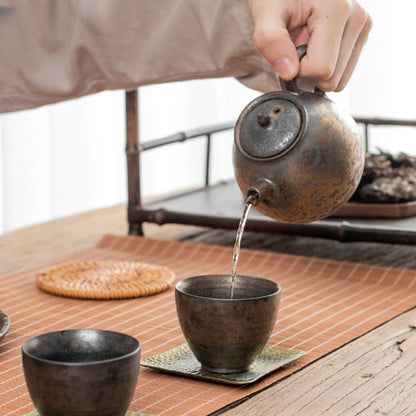 Japanese style Stoneware Kiln change Tea pot Chinese Vintage tea set ceramics porcelain teapot Oolong tea Handmade kettle