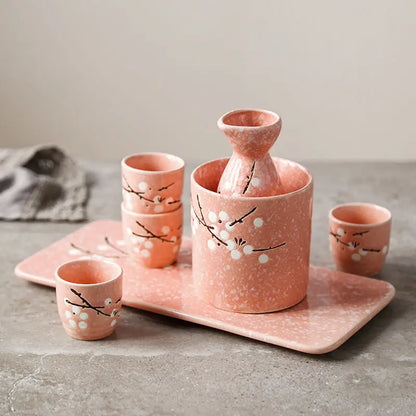 Japanese-style and Wind-temperature Wine Ware Clear Wine Set Small Wine Bottle Ceramic Sushi Shop Small Wine Cup