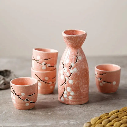 Japanese-style and Wind-temperature Wine Ware Clear Wine Set Small Wine Bottle Ceramic Sushi Shop Small Wine Cup