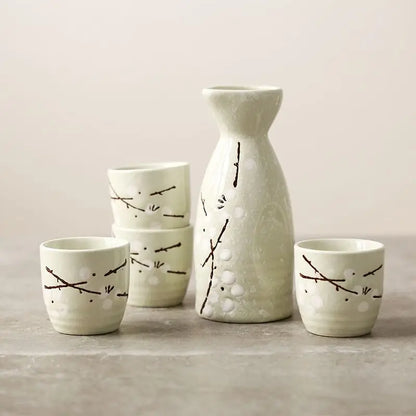 Japanese-style and Wind-temperature Wine Ware Clear Wine Set Small Wine Bottle Ceramic Sushi Shop Small Wine Cup