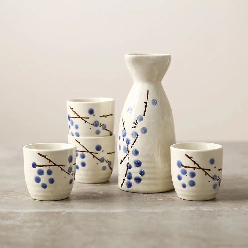 Japanese-style and Wind-temperature Wine Ware Clear Wine Set Small Wine Bottle Ceramic Sushi Shop Small Wine Cup