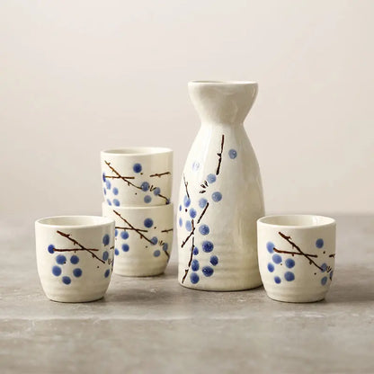 Japanese-style and Wind-temperature Wine Ware Clear Wine Set Small Wine Bottle Ceramic Sushi Shop Small Wine Cup