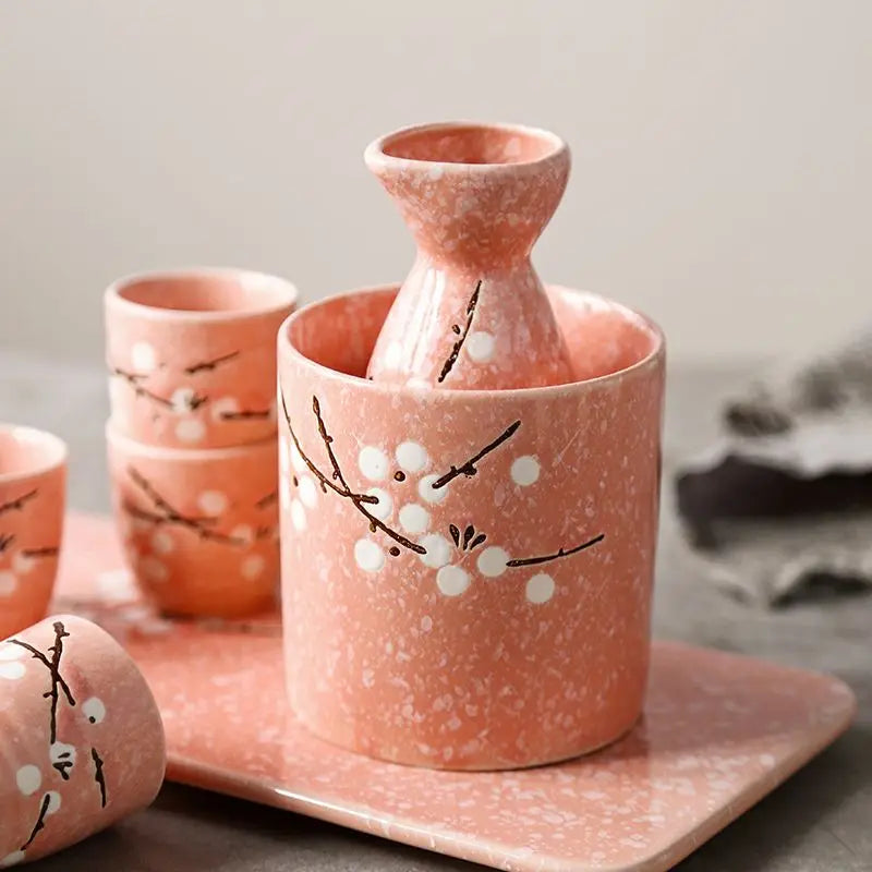 Japanese-style and Wind-temperature Wine Ware Clear Wine Set Small Wine Bottle Ceramic Sushi Shop Small Wine Cup