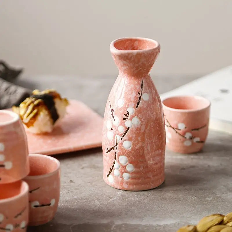 Japanese-style and Wind-temperature Wine Ware Clear Wine Set Small Wine Bottle Ceramic Sushi Shop Small Wine Cup