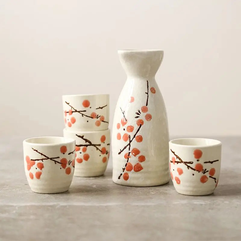 Japanese-style and Wind-temperature Wine Ware Clear Wine Set Small Wine Bottle Ceramic Sushi Shop Small Wine Cup