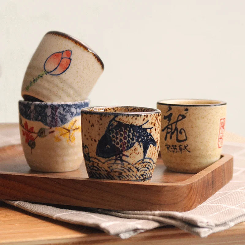 Japanese style ceramic ancient white wine cup sake set, home antique coffee cup, wine pot, classical Shochu cup