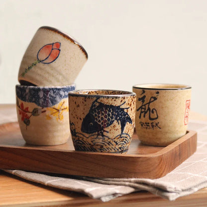 Japanese style ceramic ancient white wine cup sake set, home antique coffee cup, wine pot, classical Shochu cup