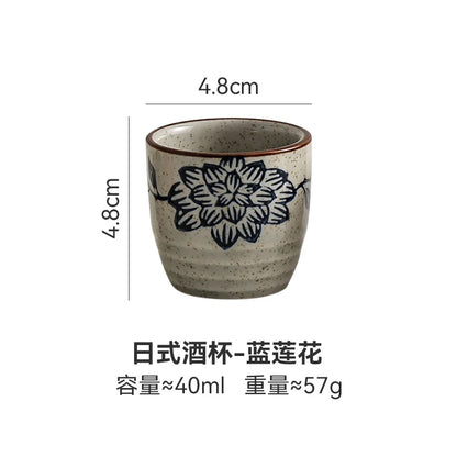 Japanese style ceramic ancient white wine cup sake set, home antique coffee cup, wine pot, classical Shochu cup