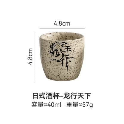 Japanese style ceramic ancient white wine cup sake set, home antique coffee cup, wine pot, classical Shochu cup