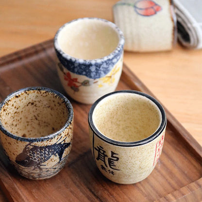 Japanese style ceramic ancient white wine cup sake set, home antique coffee cup, wine pot, classical Shochu cup