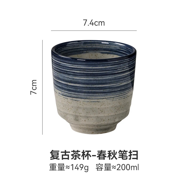 Japanese style ceramic ancient white wine cup sake set, home antique coffee cup, wine pot, classical Shochu cup