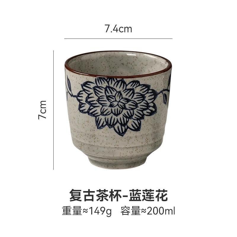 Japanese style ceramic ancient white wine cup sake set, home antique coffee cup, wine pot, classical Shochu cup