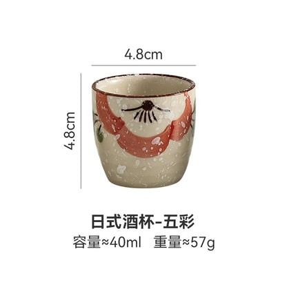 Japanese style ceramic ancient white wine cup sake set, home antique coffee cup, wine pot, classical Shochu cup