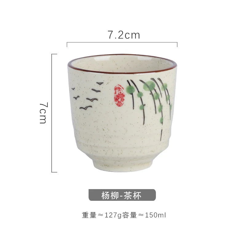Japanese style ceramic ancient white wine cup sake set, home antique coffee cup, wine pot, classical Shochu cup