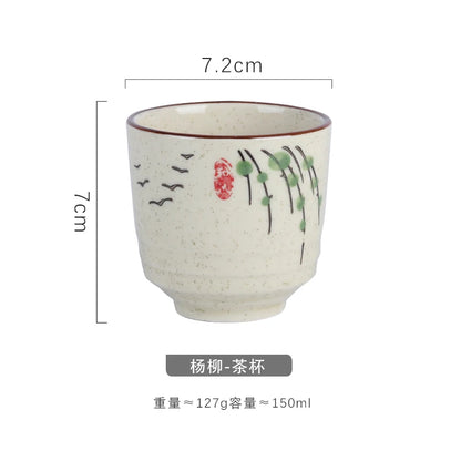 Japanese style ceramic ancient white wine cup sake set, home antique coffee cup, wine pot, classical Shochu cup
