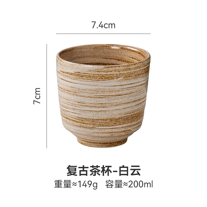 Japanese style ceramic ancient white wine cup sake set, home antique coffee cup, wine pot, classical Shochu cup