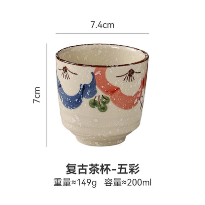 Japanese style ceramic ancient white wine cup sake set, home antique coffee cup, wine pot, classical Shochu cup