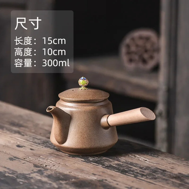 Japaness Retro Pottery Teapot with Charcoal Stove Tea Brewing Pot Single Kung Fu Teaware Tea Pots Tea Making Device