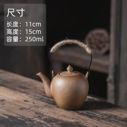 Japaness Retro Pottery Teapot with Charcoal Stove Tea Brewing Pot Single Kung Fu Teaware Tea Pots Tea Making Device