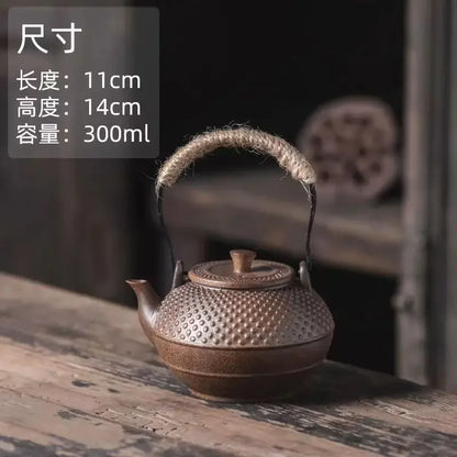 Japaness Retro Pottery Teapot with Charcoal Stove Tea Brewing Pot Single Kung Fu Teaware Tea Pots Tea Making Device