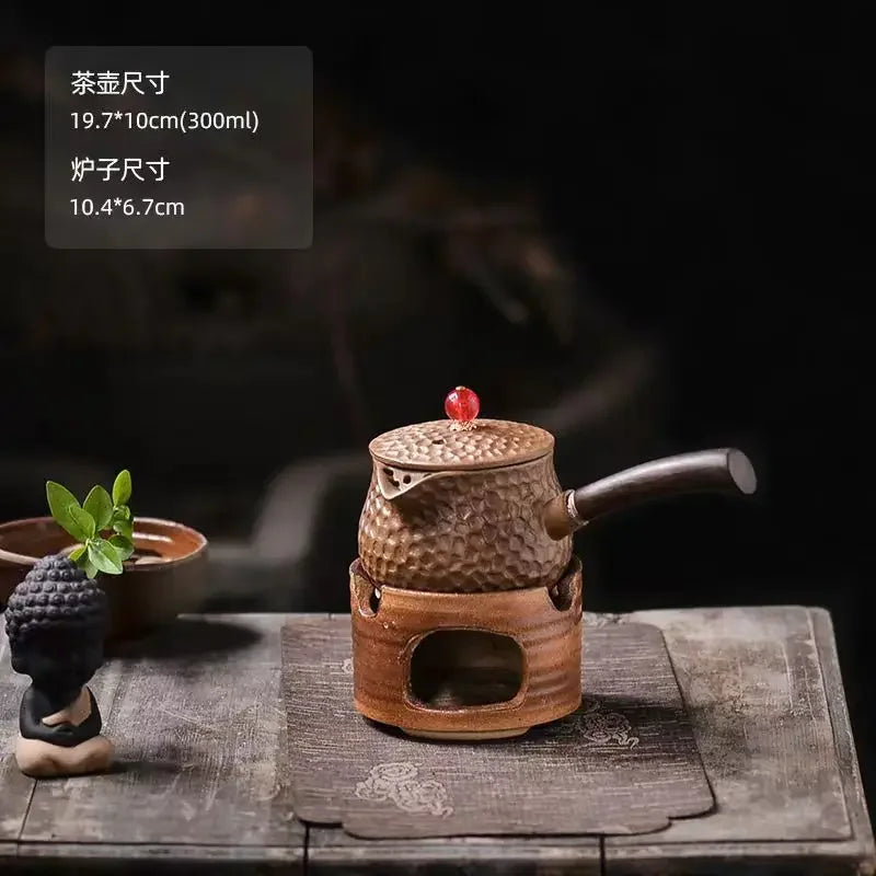 Japaness Retro Pottery Teapot with Charcoal Stove Tea Brewing Pot Single Kung Fu Teaware Tea Pots Tea Making Device