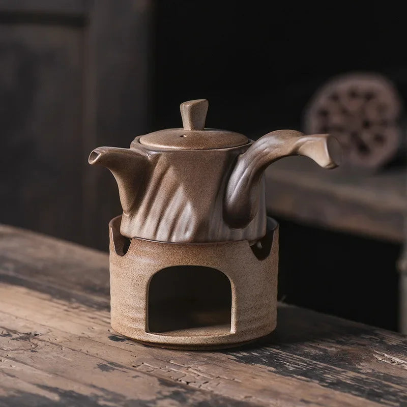Japaness Retro Pottery Teapot with Charcoal Stove Tea Brewing Pot Single Kung Fu Teaware Tea Pots Tea Making Device