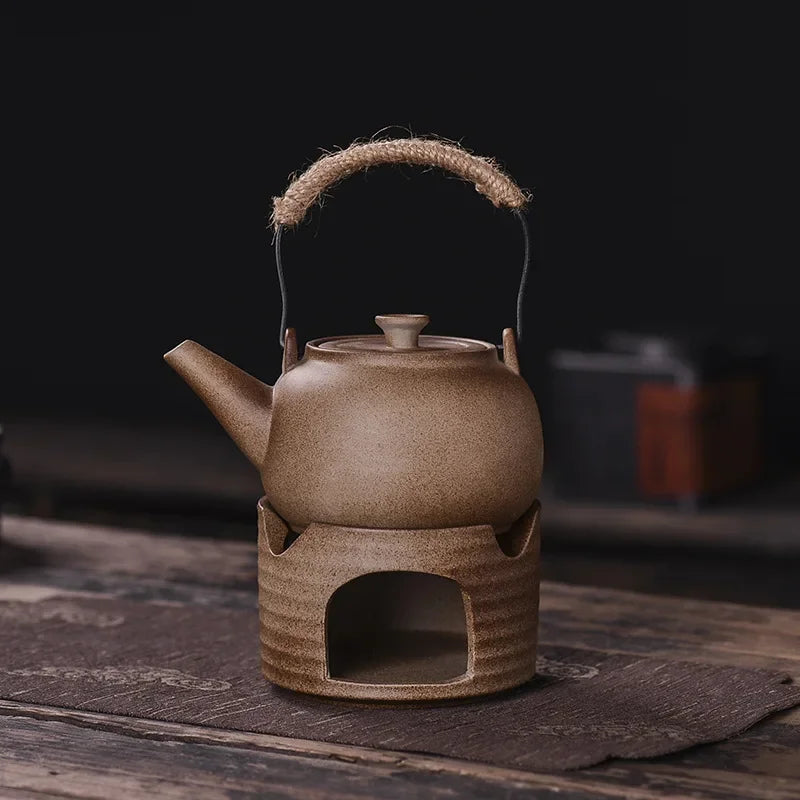 Japaness Retro Pottery Teapot with Charcoal Stove Tea Brewing Pot Single Kung Fu Teaware Tea Pots Tea Making Device