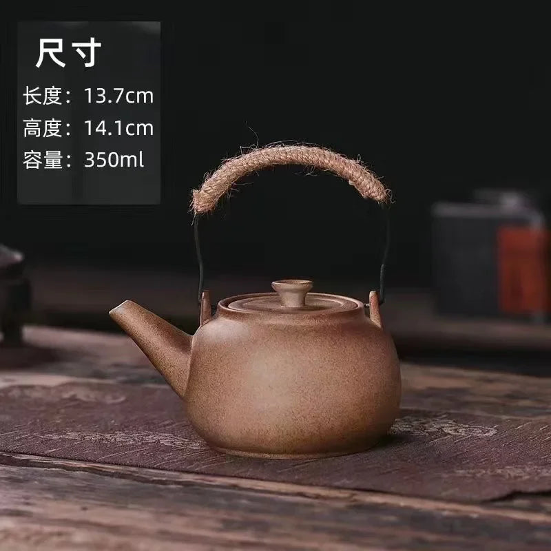 Japaness Retro Pottery Teapot with Charcoal Stove Tea Brewing Pot Single Kung Fu Teaware Tea Pots Tea Making Device