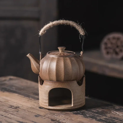Japaness Retro Pottery Teapot with Charcoal Stove Tea Brewing Pot Single Kung Fu Teaware Tea Pots Tea Making Device