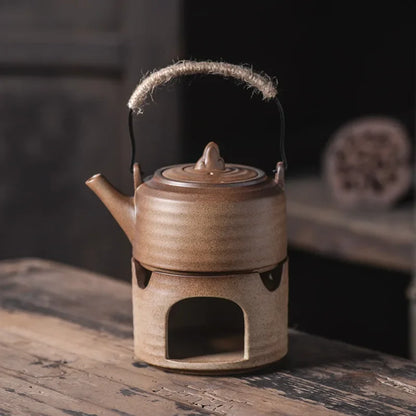Japaness Retro Pottery Teapot with Charcoal Stove Tea Brewing Pot Single Kung Fu Teaware Tea Pots Tea Making Device