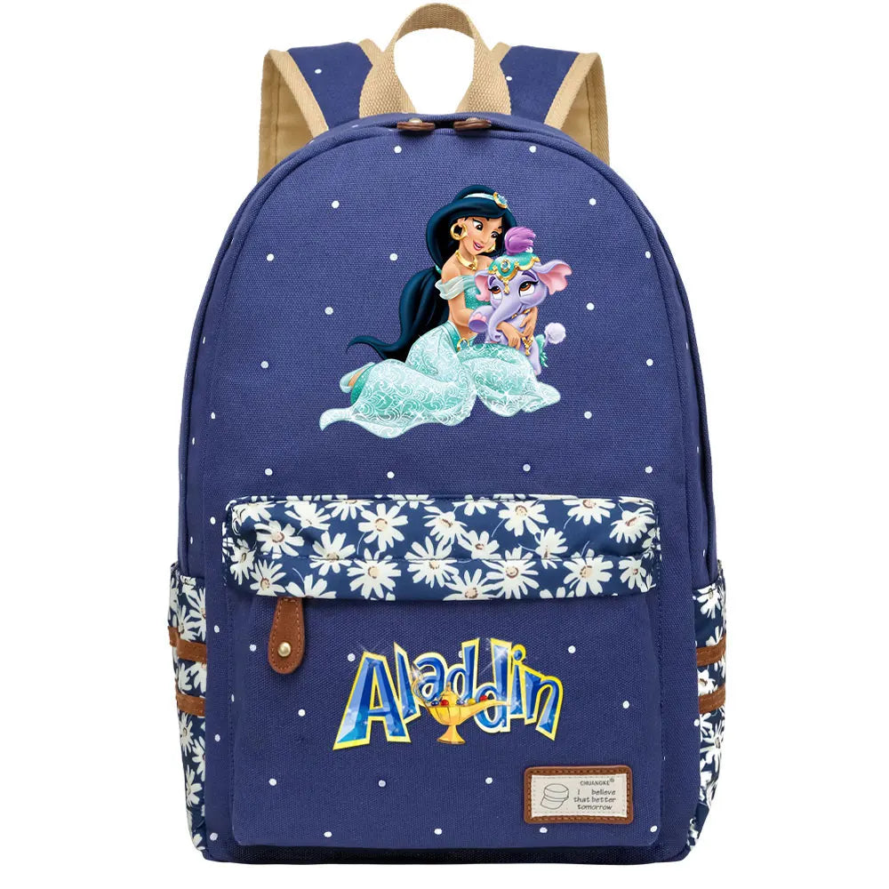 Jasmine Princess Boys Girls Kids School Book Bags Women Bagpack Teenagers Schoolbags Canvas Travel Laptop Backpack