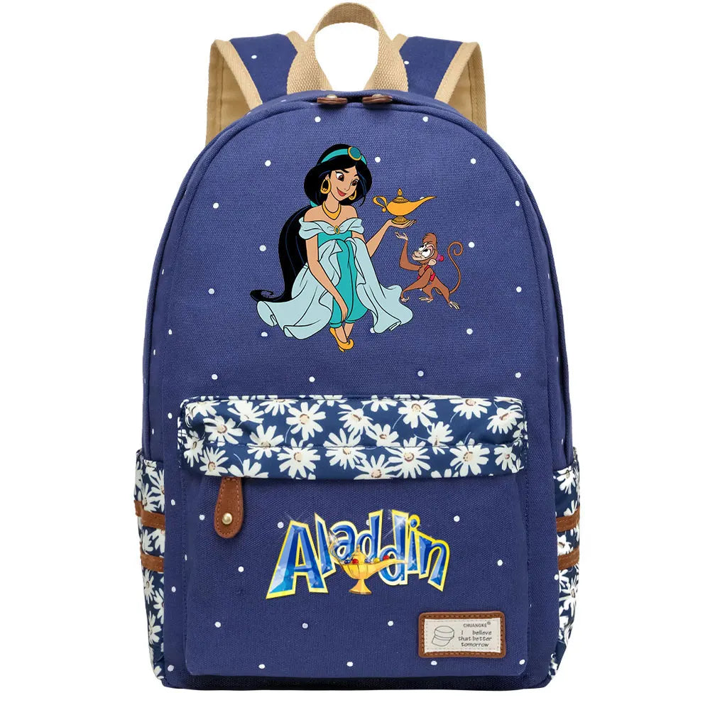 Jasmine Princess Boys Girls Kids School Book Bags Women Bagpack Teenagers Schoolbags Canvas Travel Laptop Backpack