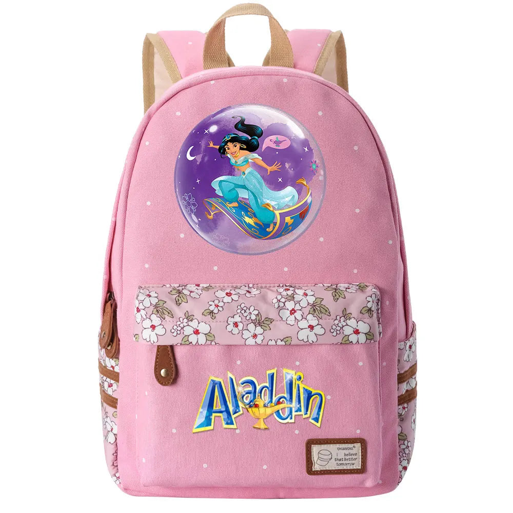 Jasmine Princess Boys Girls Kids School Book Bags Women Bagpack Teenagers Schoolbags Canvas Travel Laptop Backpack