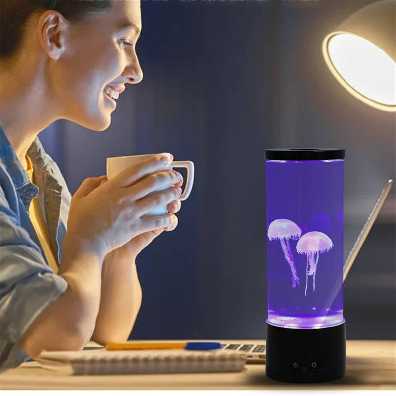 Jellyfish Lamp Color Changing Jellyfish Tank Aquarium Led Lamp Relaxing Mood Night Light USB Power/Battery Powered Drop Shipping